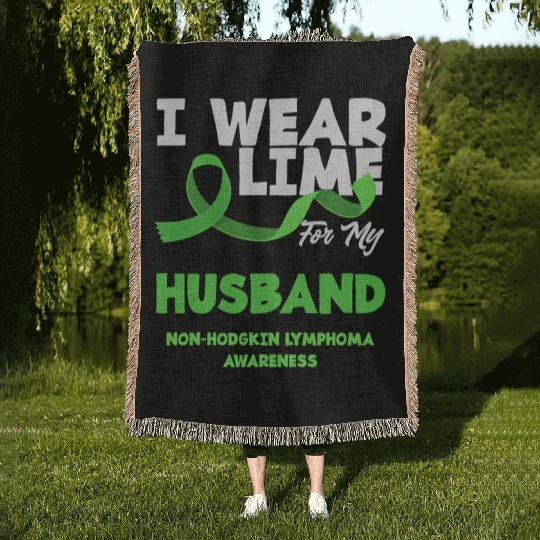Non-Hodgkin Lymphoma Awareness Wear Lime Husband Woven Blankets