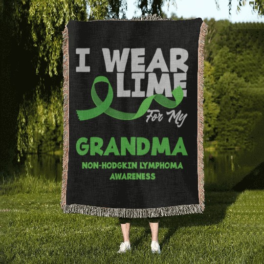 Non-Hodgkin Lymphoma Awareness Wear Lime Grandma Woven Blankets