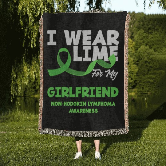 Non-Hodgkin Lymphoma Awareness Lime Girlfriend Woven Blankets