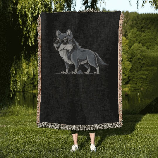 Beautiful gift idea funny quote design Alpha Wolf Woven Blankets
