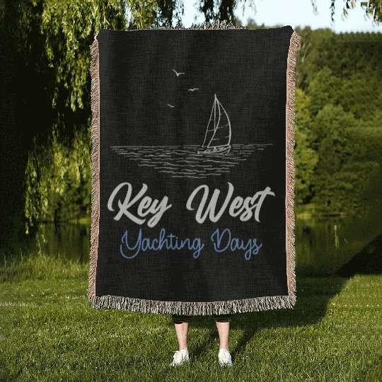 KEY-WEST FLORIDA YACHTING DAYS Sailing Outfit Woven Blankets