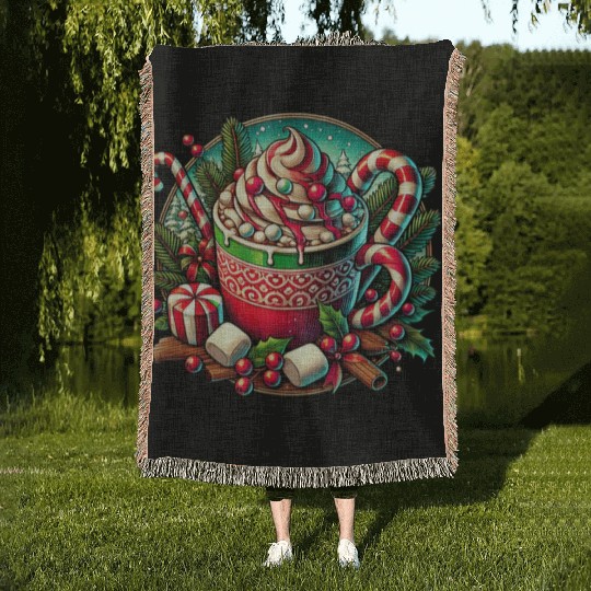 Festive Hot Cocoa Christmas Delight Woven Blankets