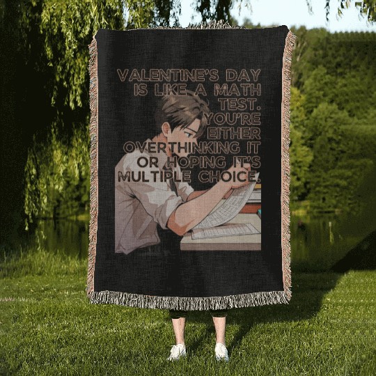 Valentines Math Test Overthinking Multiple Choice Woven Blankets