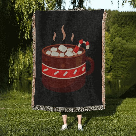 Cozy Hot Chocolate Mug Design Woven Blankets