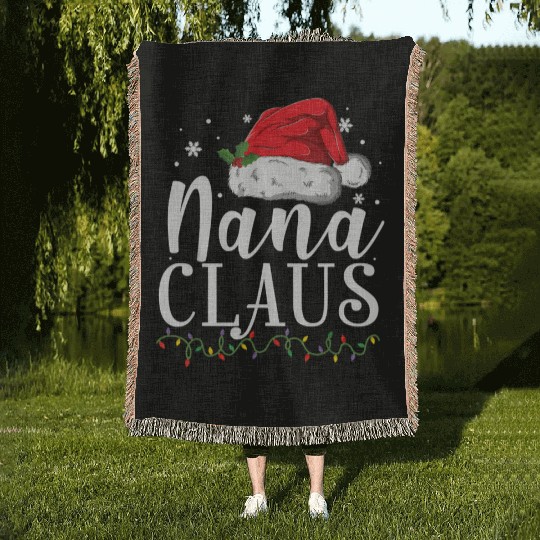 Funny Nana Claus Christmas Pajamas Santa Gift Woven Blankets
