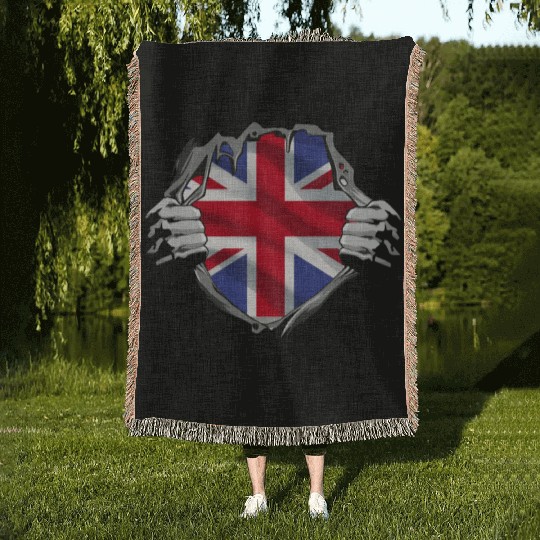 Union Jack Ripped Style UK Pride Woven Blankets