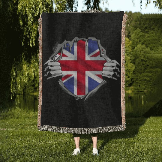 Union Jack Ripped Style UK Pride Woven Blankets
