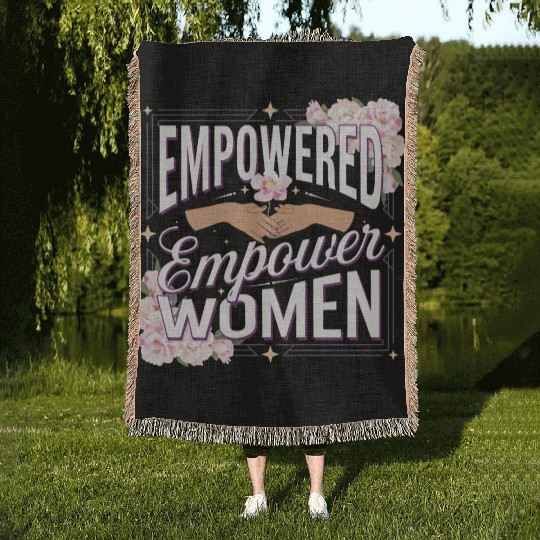 strength in sisterhood Woven Blankets