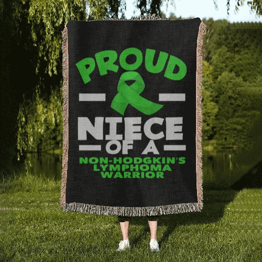 Non-Hodgkin Lymphoma Awareness Proud Niece Woven Blankets
