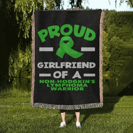 Non-Hodgkin Lymphoma Awareness Proud Girlfriend Woven Blankets