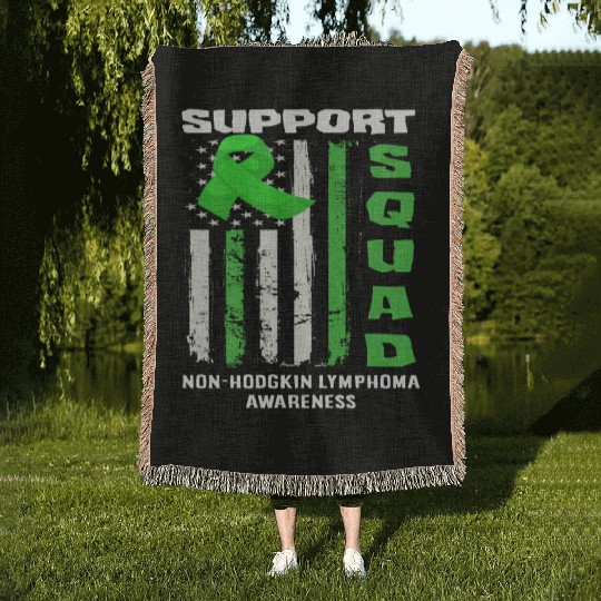 Non-Hodgkin Lymphoma Awareness Support Squad Woven Blankets
