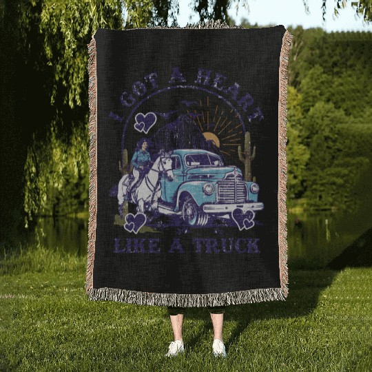 I Got A Heart Like A Truck Woven Blankets