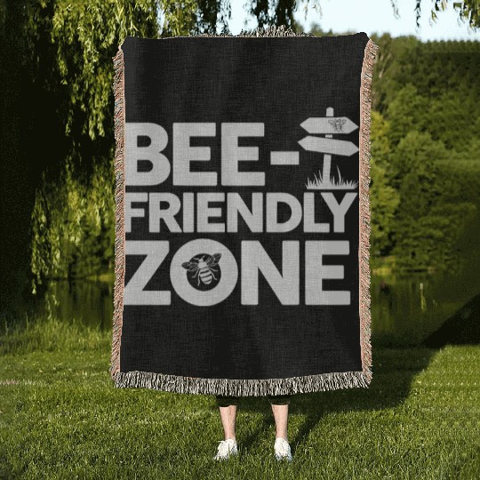 Bee-Friendly Gardener Pollinator Garden and Save Woven Blankets