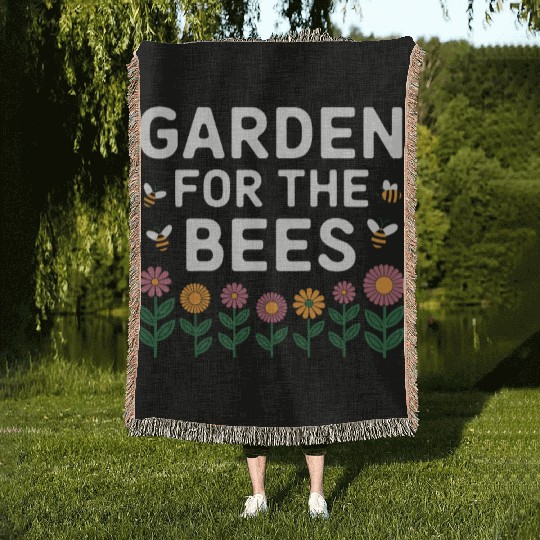 Bee-Friendly Gardener Pollinator Garden and Save Woven Blankets