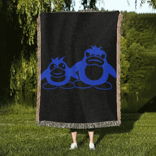 Penguin Two Friends 2 Team Big Brother Angry Crew Woven Blankets