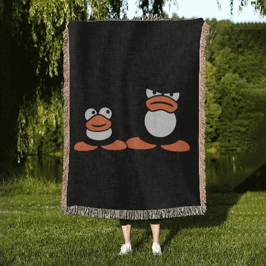 Penguin Two Friends 2 Team Big Brother Angry Crew Woven Blankets