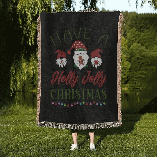 Have a holly jolly christmas Woven Blankets
