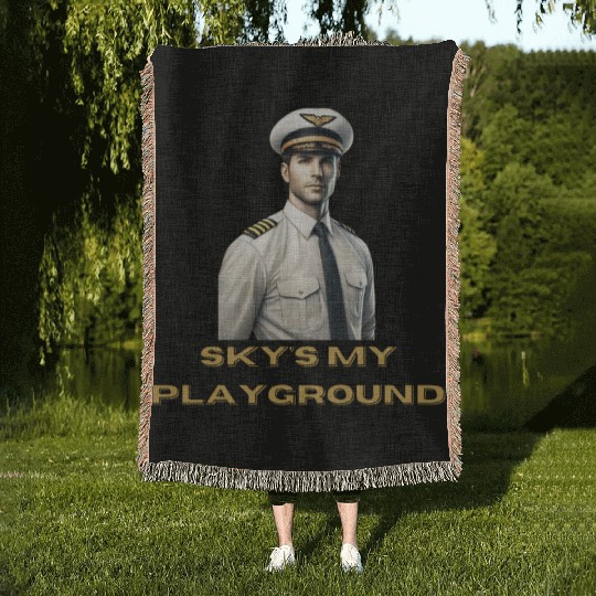 Sky's My Playground - Woven Blankets for Pilots