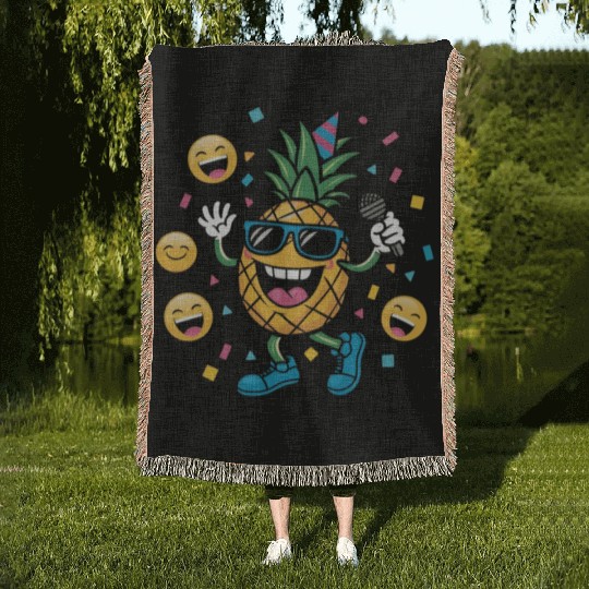 Pineapple Fruit Is Singing Woven Blankets
