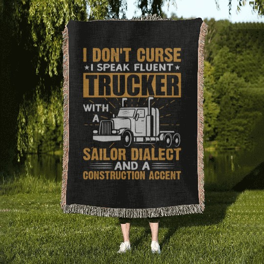 Life on the Road – Truck Driver Collection Woven Blankets