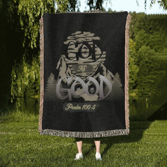 God is good faith Woven Blankets