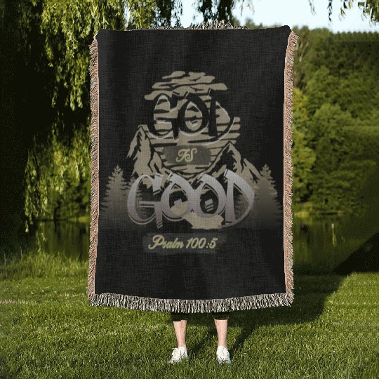 God is good faith Woven Blankets