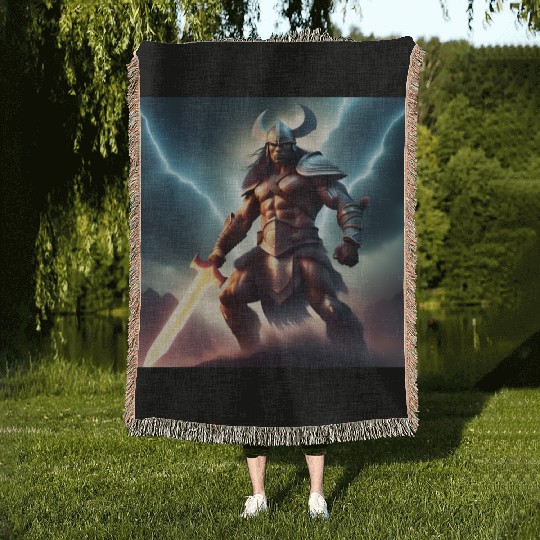 The Legendary Warrior Woven Blankets