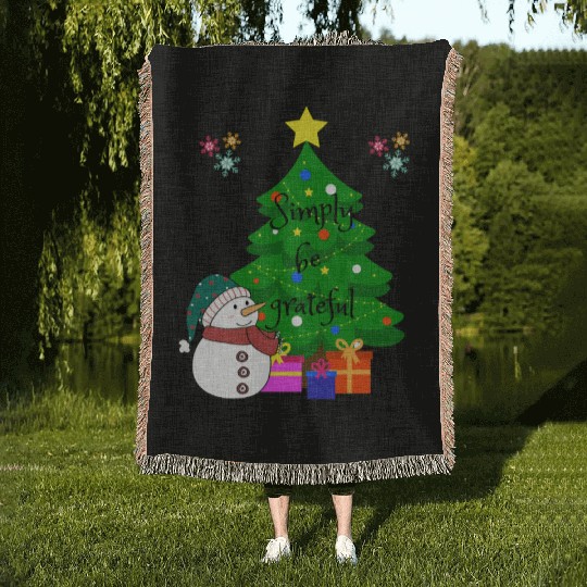 Simply be grateful Woven Blankets