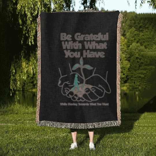 Be Grateful: Inspirational Nature Woven Blankets