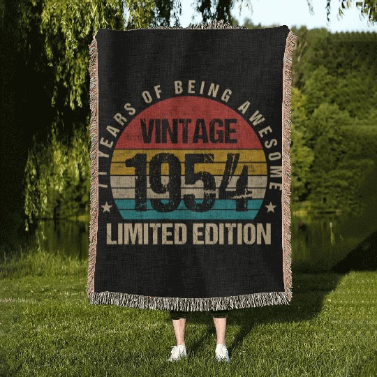 Vintage 1954 Limited Edition 71st Birthday Gift Woven Blankets
