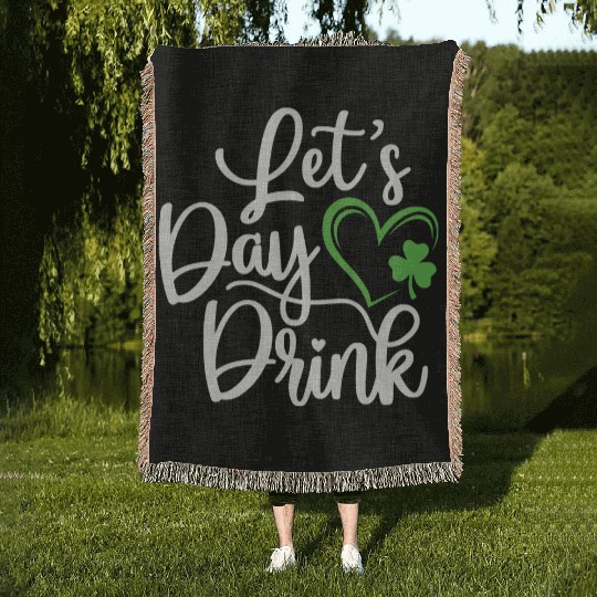 St Patricks Day,Shamrock Woven Blankets