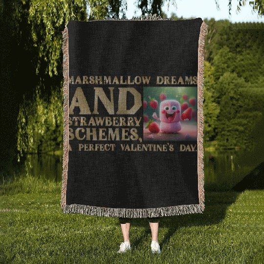 Marshmallow Dreams & Strawberry Schemes Woven Blankets
