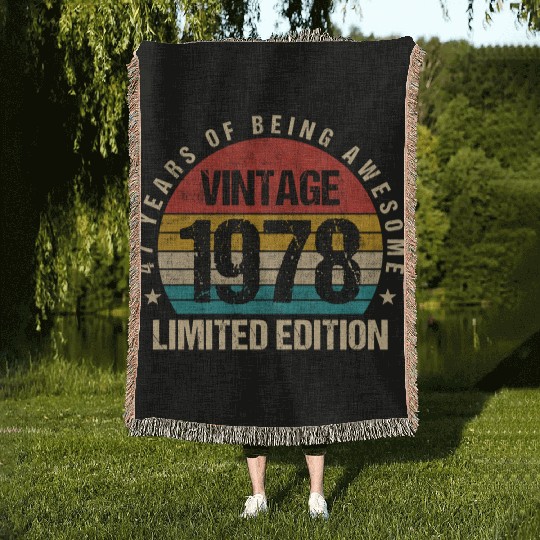 Vintage 1978 Limited Edition 47th Birthday Gift Woven Blankets