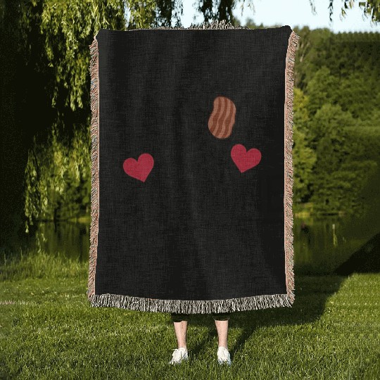 Bacon is my Valentine, My True Love Woven Blankets
