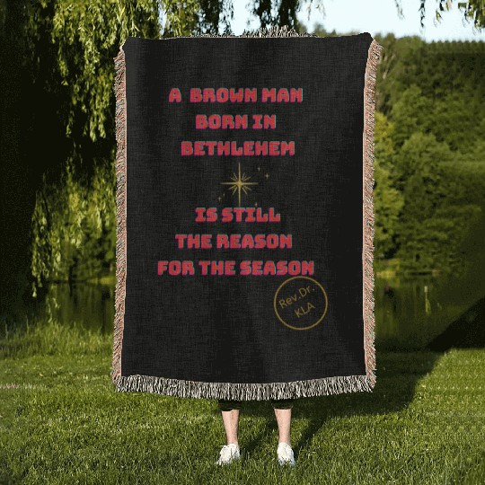 Brown Man Born In Bethlehem 2 Woven Blankets