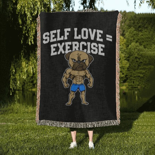 Self Love Exercise Workout Motivational Quote Gym Woven Blankets