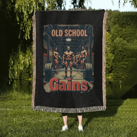 Old School Gains Woven Blankets