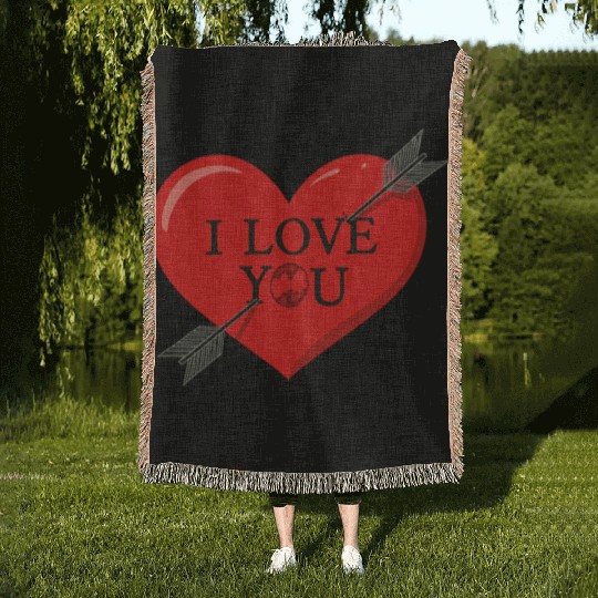 I Love You - Arrow Heart Woven Blankets