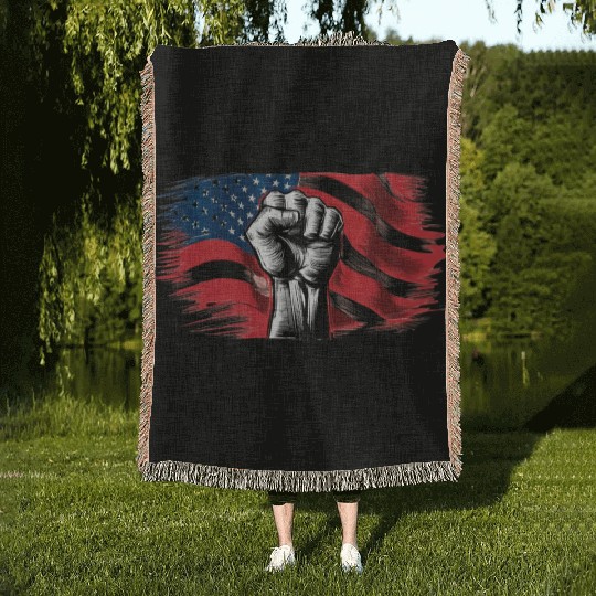 Martin Luther King Day Fight for the poeple Woven Blankets