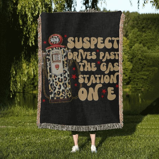 Funny Gas Station Leopard Print Design Woven Blankets