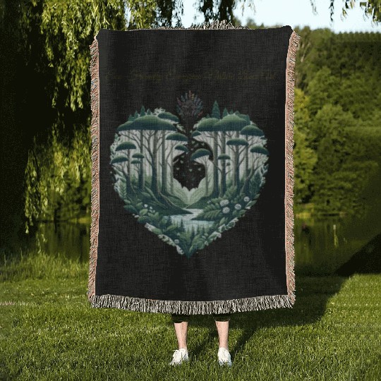 Evergreen Nature Lover Art Woven Blankets