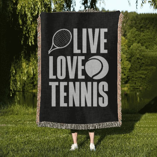 Live Love Tennis Passionate Lifestyle Woven Blankets