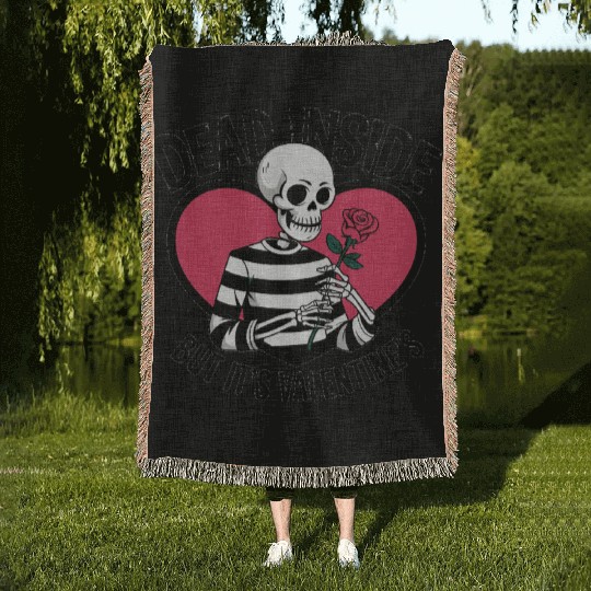 Dead Inside But It's Valentine's | Funny Men's Woven Blankets