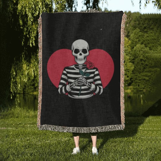 Dead Inside But It's Valentine's | Funny Valentine Woven Blankets
