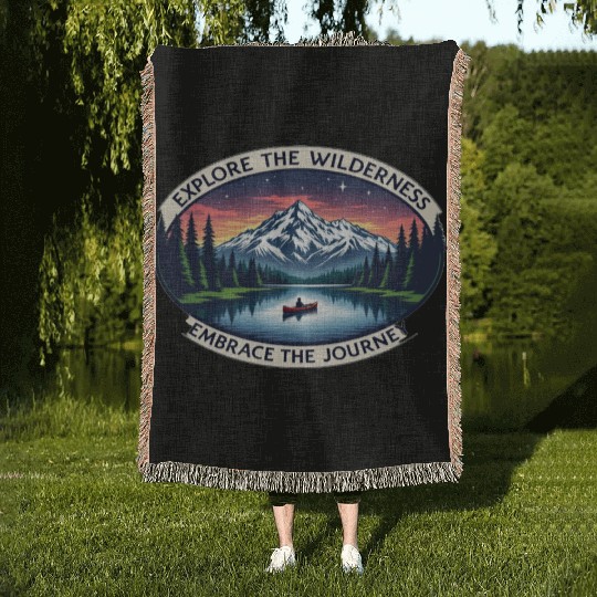 Explore the Wilderness, Embrace the Journey Woven Blankets