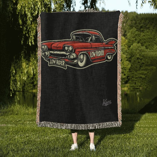 Classic Cholo Lowrider Car Woven Blankets