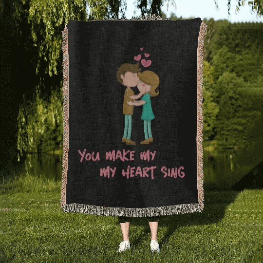 You Make My Heart Sing Valentine’s Day Woven Blankets
