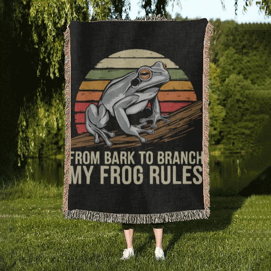 Gray Tree Frog Lover Animal Amphibian Froggy Toad Woven Blankets
