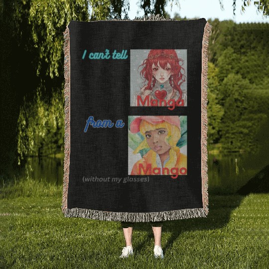 I can t tell manga from a mango Woven Blankets