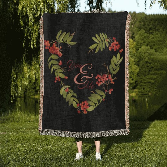 Serene evergreen design for autumn lovers Woven Blankets